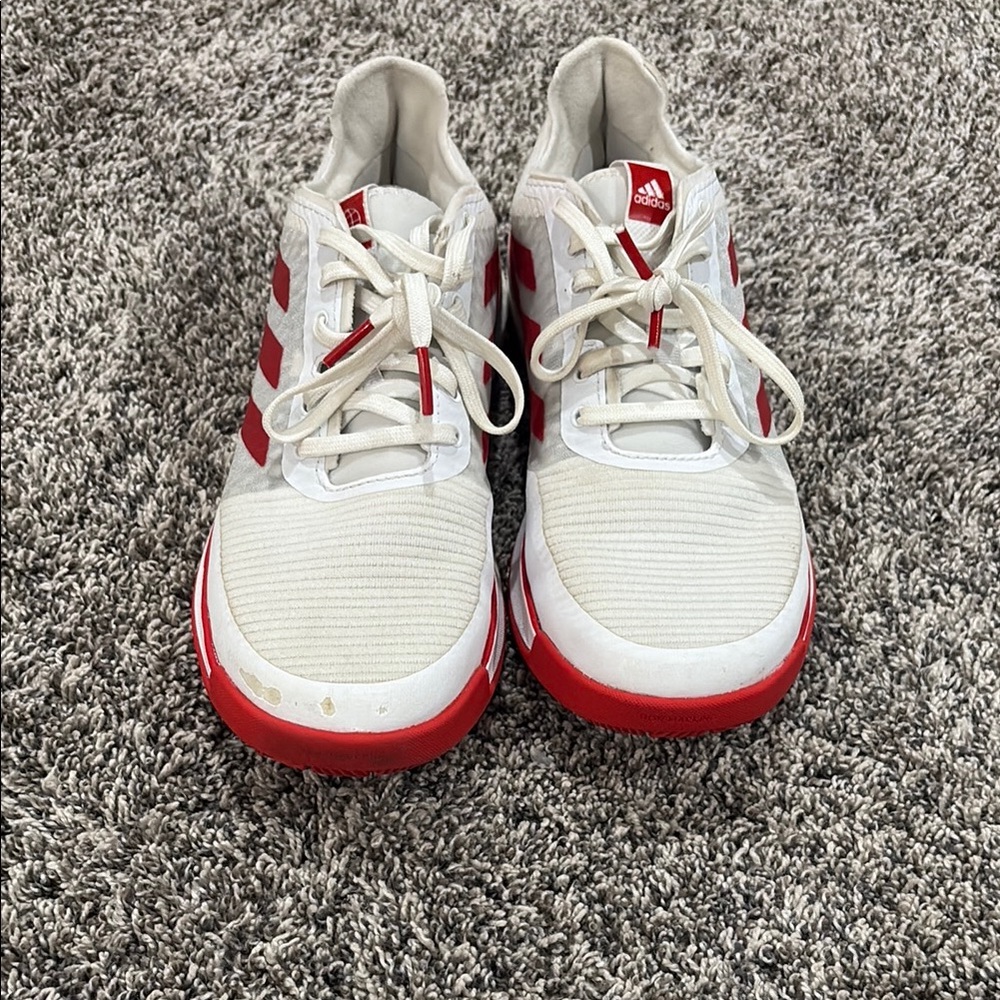 Adidas Kids Red and White Sneakers